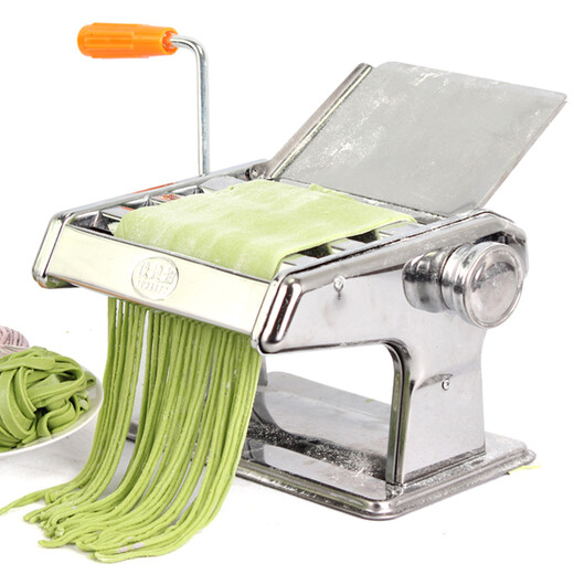Jun's wife noodle machine hand-cranked stainless steel thickened noodle rolling machine strong round flat noodle dumpling wonton wrapper machine original color thickened three knives
