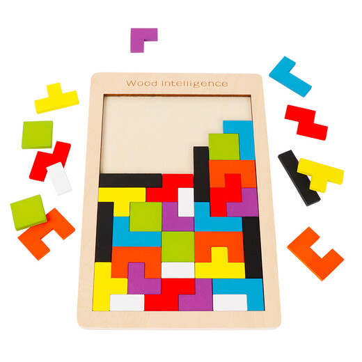 
Sangetian (SANGTY) Tetris puzzle building blocks for children's puzzle early education intelligence boys and girls toys pie board jigsaw puzzle cube boutique basswood