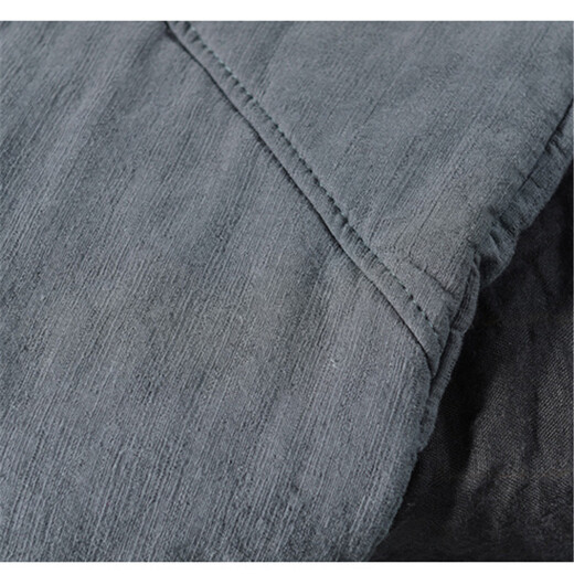 Yijinboshe quilted cotton pants for women's outerwear, retro literary style cotton and linen splicing, thickened harem pants, loose slimming warm cotton pants winter gray M