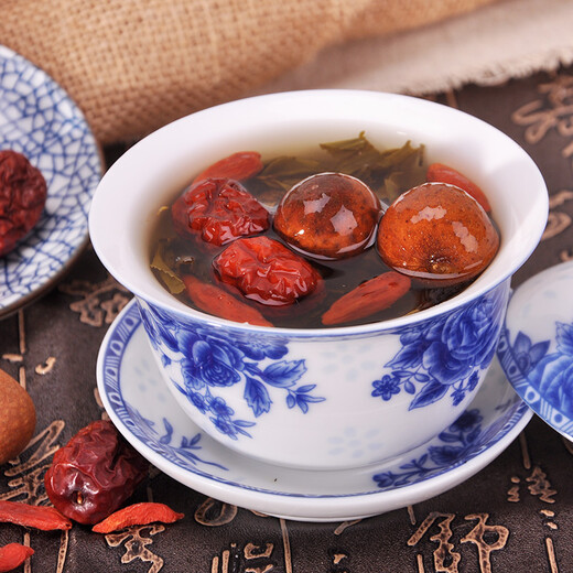 陇萃堂 八宝茶桂圆红枣枸杞茶经典玫瑰菊花组合花草茶三泡台450g盖碗茶 盒装450g1盒(经典)