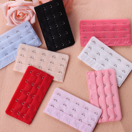 Wantao five-row bra with extended connection buckle accessories, short back 3 hooks, wide women's large bra, lengthened and adjustable 5-row buckles, elastic five-button skin color