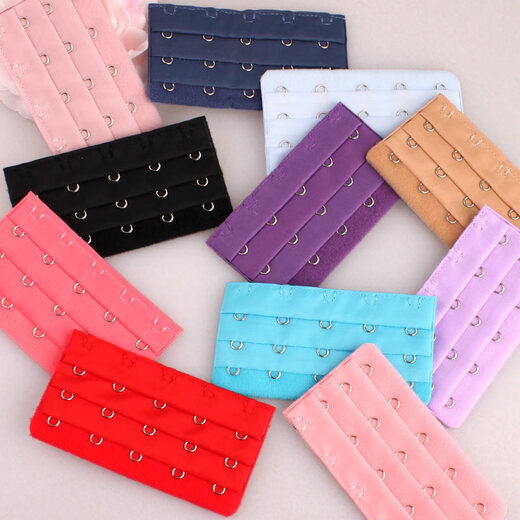 Wantao five-row bra with extended connection buckle accessories, short back 3 hooks, wide women's large bra, lengthened and adjustable 5-row buckles, elastic five-button skin color