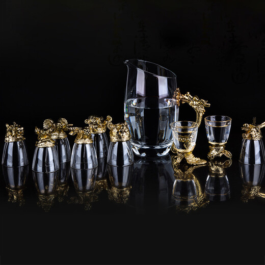 12 zodiac wine glasses, wine utensils & wine vessels for elders, leaders, friends, husbands, teachers, birthdays, customer gifts, custom gifts for fathers, Dragon Boat Festival, Mid-Autumn Festival, teachers, New Year and Spring Festival, company corporate gifts, 12 zodiac cups & wine dividers, customized gift boxes (copper color)