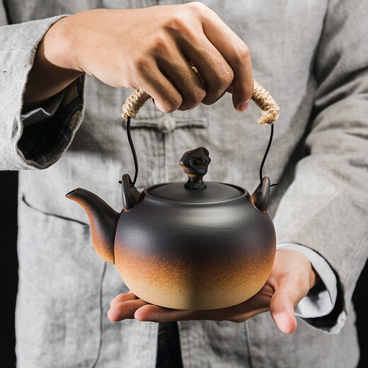 Rongshantang coarse pottery teapot, tea set, tea set, tea kettle, kettle, electric ceramic stove, charcoal stove, alcohol stove, coarse pottery teapot - Xiangyun button 780ml