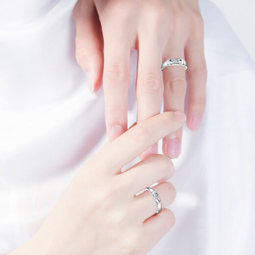 Silver language, silver talk, S925 silver ring, single-minded fashion couple's love ring, proposal ring, living mouth JZ0094