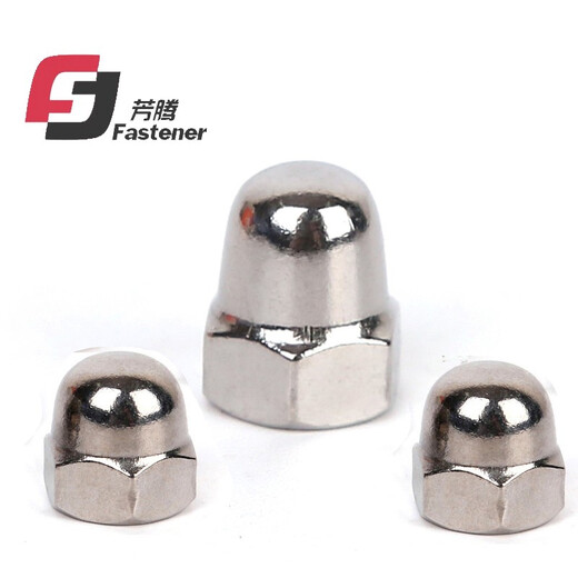 Fangteng 304 stainless steel DIN1587 cap nut M3-M24 ball head decorative nut cap nut fine tooth reverse tooth M10 (2 pieces)