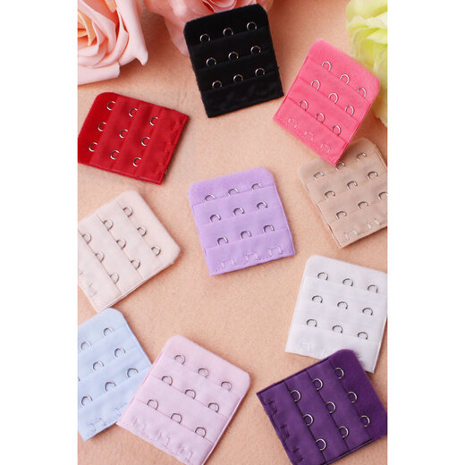 Wantao small three-row buckle card narrow adjustment 4.5cm extended bra 3 rows of underwear extended spacing 1.3 accessories bra buckle back black