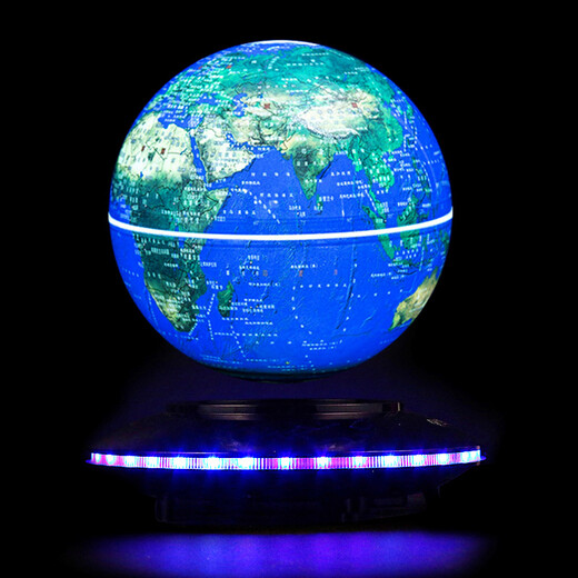 Tianyu 8-inch magnetic levitation globe magnetic levitation ball luminous creative ornaments birthday gifts crafts office 8-inch flying saucer blue luminescence CXFFD800-01