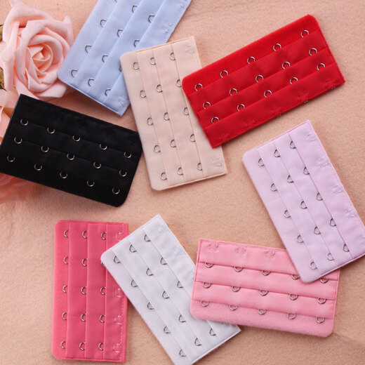 Wantao five-row bra with extended connection buckle accessories, short back 3 hooks, wide women's large bra, lengthened and adjustable 5-row buckles, elastic five-button skin color