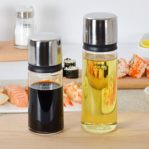 ASVEL Japanese kitchen supplies glass oil and vinegar bottle oil pot leak-proof soy sauce bottle vinegar bottle seasoning bottle with lid 210ml