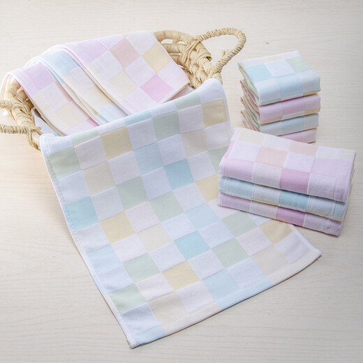 Full strength 3-pack free pure cotton gauze square towels, infant and toddler saliva towels, kindergarten small square towels, hand towels, small towels, pure cotton towels wholesale, mixed color 3-piece set 25*25
