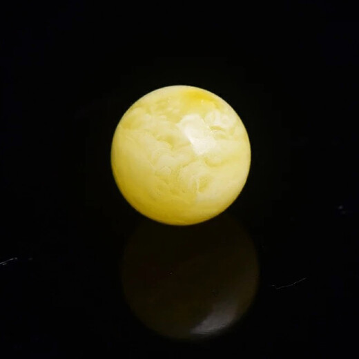 Xuanxia natural raw mineral beeswax single beads with certificate, loose beads, round beads, amber chicken fat, yellow and white nectar bracelet, diamond beads, single beeswax beads about 10mm (with certificate)