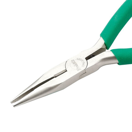 Pro skit 1PK-036S non-slip green handle titanium tipped nose pliers (136mm)