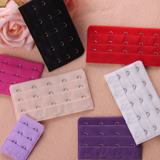 Wantao five-row bra with extended connection buckle accessories, short back 3 hooks, wide women's large bra, lengthened and adjustable 5-row buckles, elastic five-button skin color