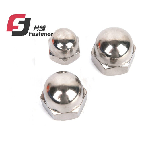 Fangteng 304 stainless steel DIN1587 cap nut M3-M24 ball head decorative nut cap nut fine tooth reverse tooth M10 (2 pieces)