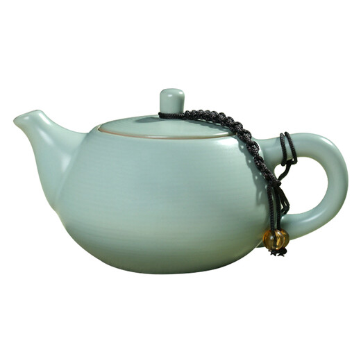 Rudao Ru kiln teapot single pot ceramic Kung Fu tea set household filter teapot Ru porcelain can grow open piece retro tea infuser Ru kiln year after year rising pot 160ml