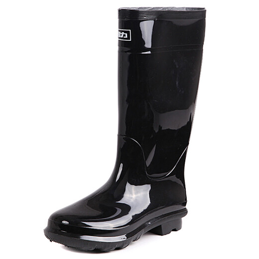 Pull-back rain boots men's rainy day rubber shoes outdoor fishing waterproof non-slip rain boots wear-resistant water shoes HXL818 black high 42