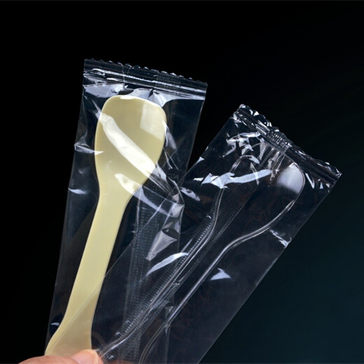 Petunia Disposable Spoon Rice Spoon Thickened Takeaway Rice Spoon Dessert Spoon PS Crystal Spoon Single Packaging Yellow Ice Cream Spoon 100 pcs