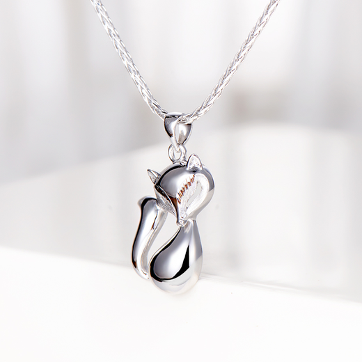 Yuan Shengfu's new PT950 high-quality fashion fox platinum pendant, personalized and versatile women's platinum necklace pendant, Chinese Valentine's Day gift, 3.46 grams (not including necklace)