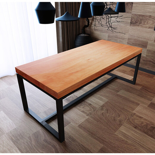 Premium Elements Nordic Solid Wood Computer Desk Desktop Home Desk Bedroom Simple Study Writing Desk Office Long Table Solid Wood Table 120*60*75 Thickness 5cm