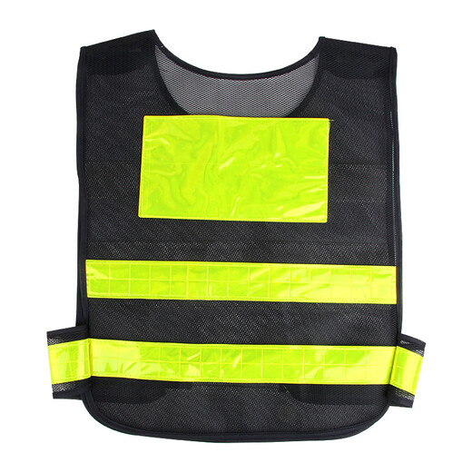 Quxing reflective clothing reflective vest thickened black mesh vest vehicle security duty sanitation safety clothing