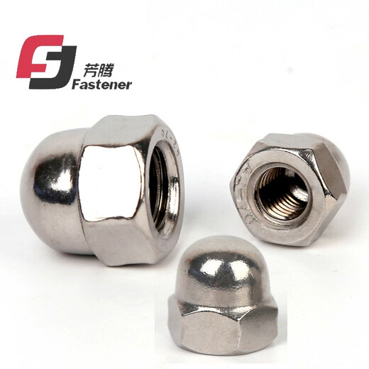 Fangteng 304 stainless steel DIN1587 cap nut M3-M24 ball head decorative nut cap nut fine tooth reverse tooth M10 (2 pieces)