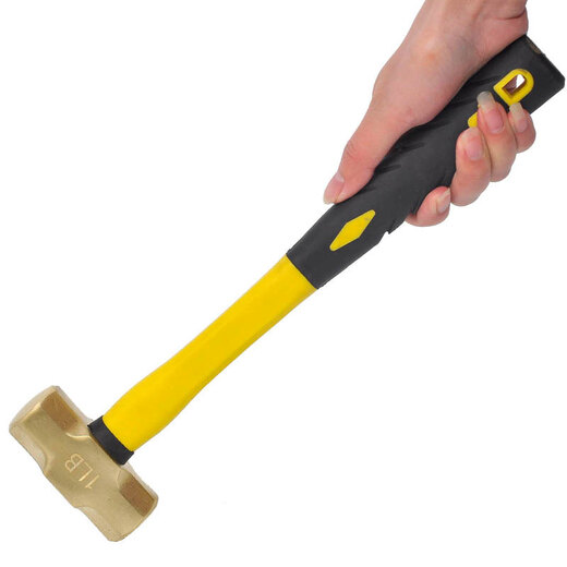 EXPLOIT brass octagonal hammer molded handle copper hammer copper octagonal hammer copper hammer large hammer head pure brass brass 3LB