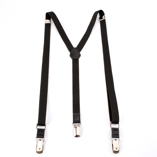 elanmeet men's thin suspenders strong thin suspenders Y-type 3-clip suspenders cowhide accessories elastic webbing casual suspenders 1.5cm girls adjustable length X-type-1.5cm navy 4-clip