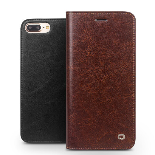 Qieli Flip Leder geeignet für Apple 7/8 Mobiltelefon Schutzhülle Abdeckung für Apple iPhone 7/7plus Leder-Hülle-4,7 Zoll-7-Klasse Schwarz