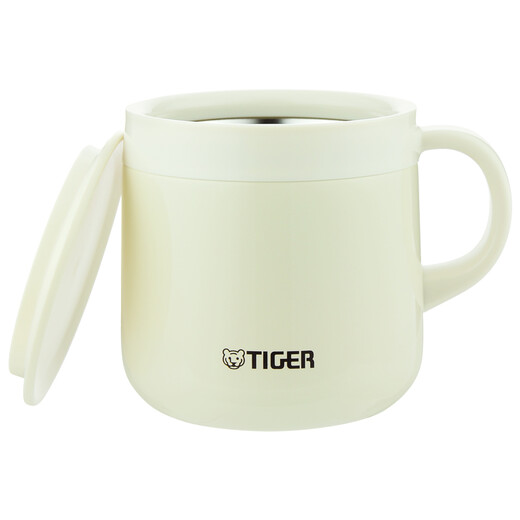 TIGER thermos cup stainless steel double-layer vacuum office coffee mug MCI-A28C-C milky white 280ml