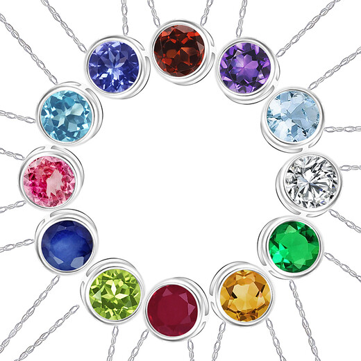 Banach birthstone necklace colored gemstone pendant 14K exquisite small gemstone clavicle chain as a birthday gift for girlfriend December - Tanzanite