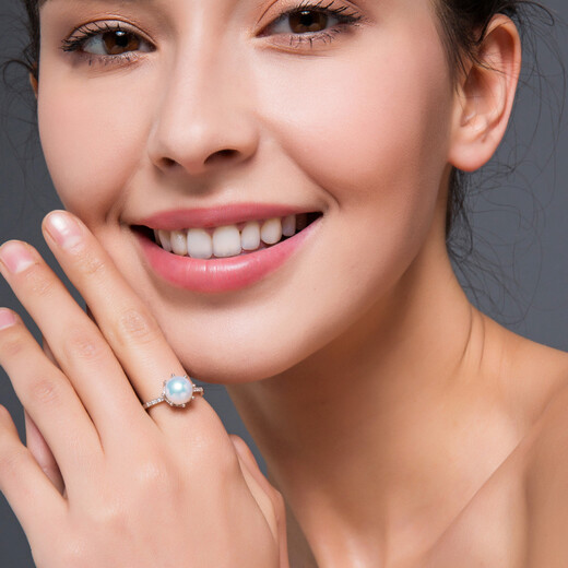 Queen of Pearls Freshwater Pearl Ring S925 Silver Exquisite Fashion Open Ring Birthday Gift