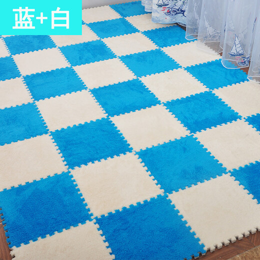 Zhengba splicing carpet suede foam puzzle carpet non-slip thickened living room foyer children's bedroom bedside splicing carpet tatami mat white