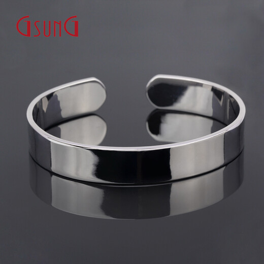 GsunG PT950 Platinum Glossy Bracelet Platinum Bracelet Smooth Buckle Opening Men's and Women's PSL006 Need to be customized Priced by the gram
