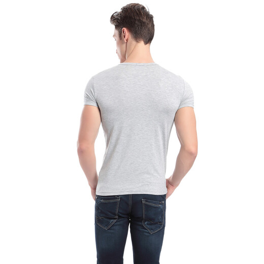 Langsha short-sleeved vest men's thin solid color sports elastic slim bottoming sweatshirt for men