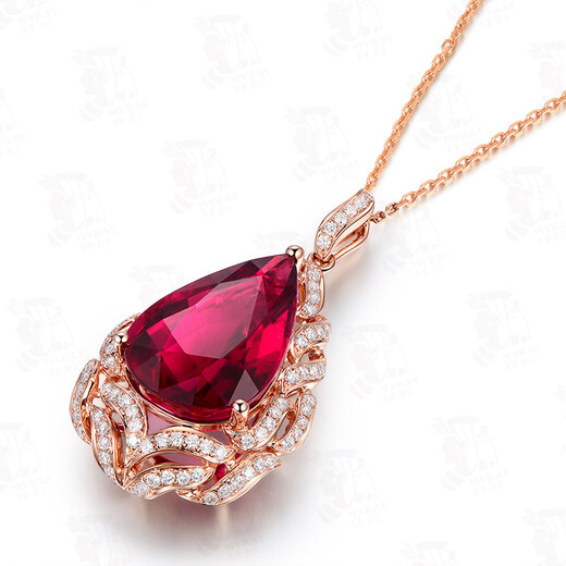 Millais Jewelry Tourmaline Pendant Colored Gemstone Pendant 18K Gold Inlaid Diamond Necklace for Women’s Birthday Gift 13 Carats Does Not Include Chain