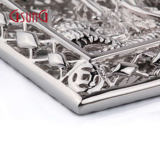 GsunGPT950 platinum dragon brand zodiac square brand platinum men's necklace pendant three-dimensional zodiac year male needs customization deposit