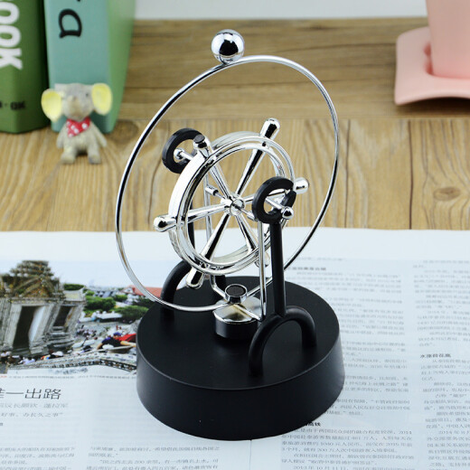 MINGOU metal frame electromagnetic perpetual motion instrument creative rocker chaos pendulum room decoration ornaments student teacher's day study desk desk crafts dolphin type