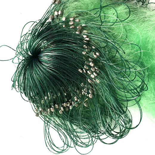 Huaiyu 1.5-3 meters high, soft green silk mesh, three-layer wire mesh, fishing net, sinking net, three-layer net, fish net, 1.5 meters, 5 fingers, 100 meters, green silk three-layer net