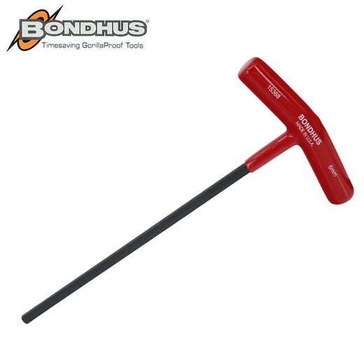 波顿（BONDHUS）美国 进口 强力 公制T型 平头内六角螺丝刀 公制单支内六角扳手 15268(6*152mm)