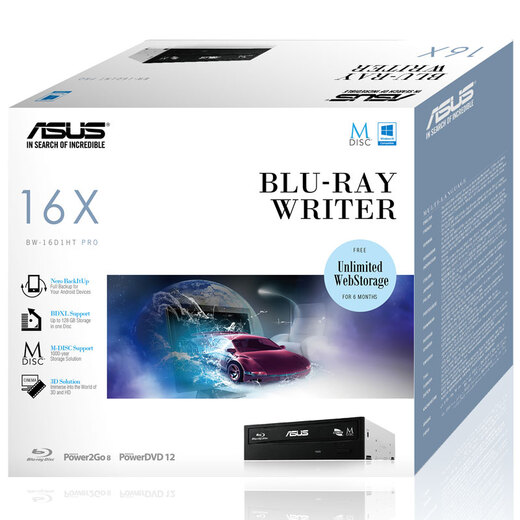 ASUS 16x SATA Blu-ray-Brenner Schwarz (BW-16D1HT)