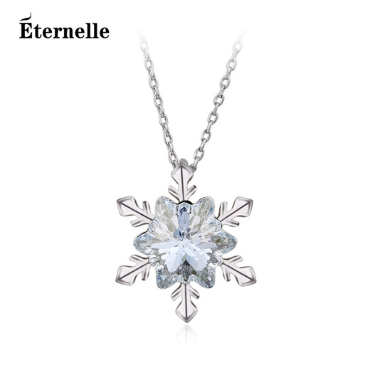 Eternelle French Eternal Versatile Clavicle Chain Austrian Crystal Snowflake Necklace Brand Pendant Birthday Gift 925 Snowflake White