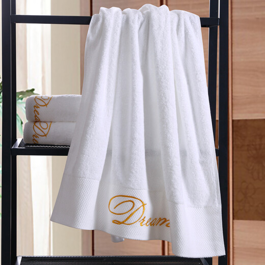 Anjiren Home Textile Pure Cotton Oversized Towel Bath Towel Five Star Hotel Home Cotton Embroidered Towel Set Company Group Purchase Gift Box Set Three Piece Dream Single Bath Towel