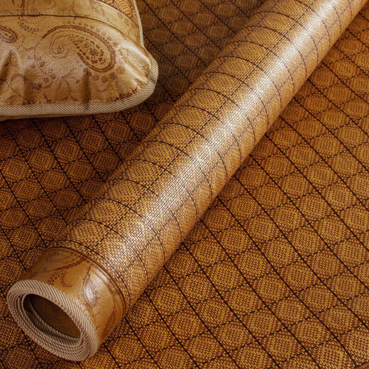 Jiuzhou Deer dormitory single rattan mat with pillowcase mat, kindergarten straw mat 0.9m folding mat soft mat tatami mat