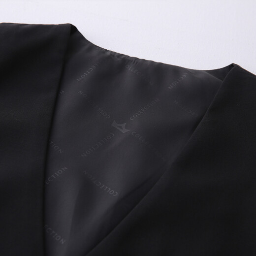 OMAX suit men's suit Korean style slim three-piece suit business casual professional formal suit groom and best man wedding dress black two-button top + trousers + vest 170/L (118-125Jin Jin is equal to about 0.5 kg)