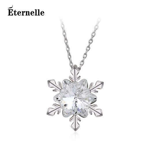 Eternelle French Eternal Versatile Clavicle Chain Austrian Crystal Snowflake Necklace Brand Pendant Birthday Gift 925 Snowflake White