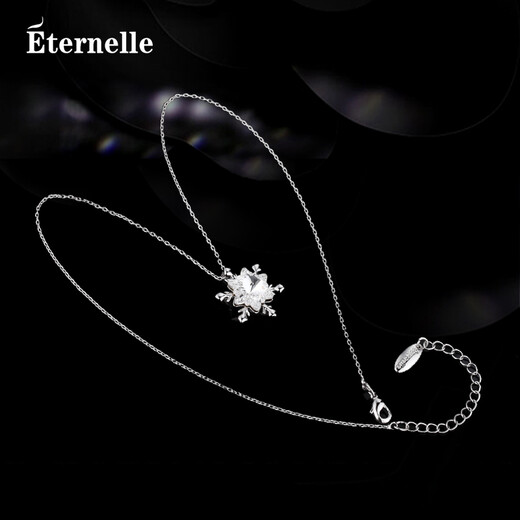 Eternelle French Eternal Versatile Clavicle Chain Austrian Crystal Snowflake Necklace Brand Pendant Birthday Gift 925 Snowflake White