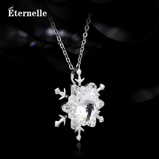 Eternelle French Eternal Versatile Clavicle Chain Austrian Crystal Snowflake Necklace Brand Pendant Birthday Gift 925 Snowflake White