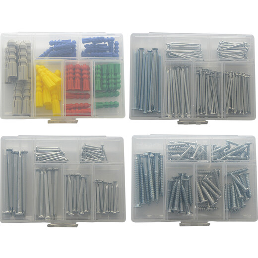 Kraftwell high-strength nylon expansion screw wood nail screw steel nail cement nail nail set 400PC NF2675