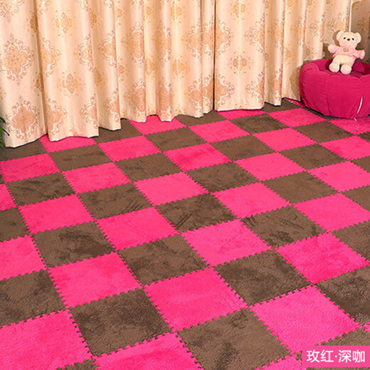 Zhengba splicing carpet suede foam puzzle carpet non-slip thickened living room foyer children's bedroom bedside splicing carpet tatami mat white